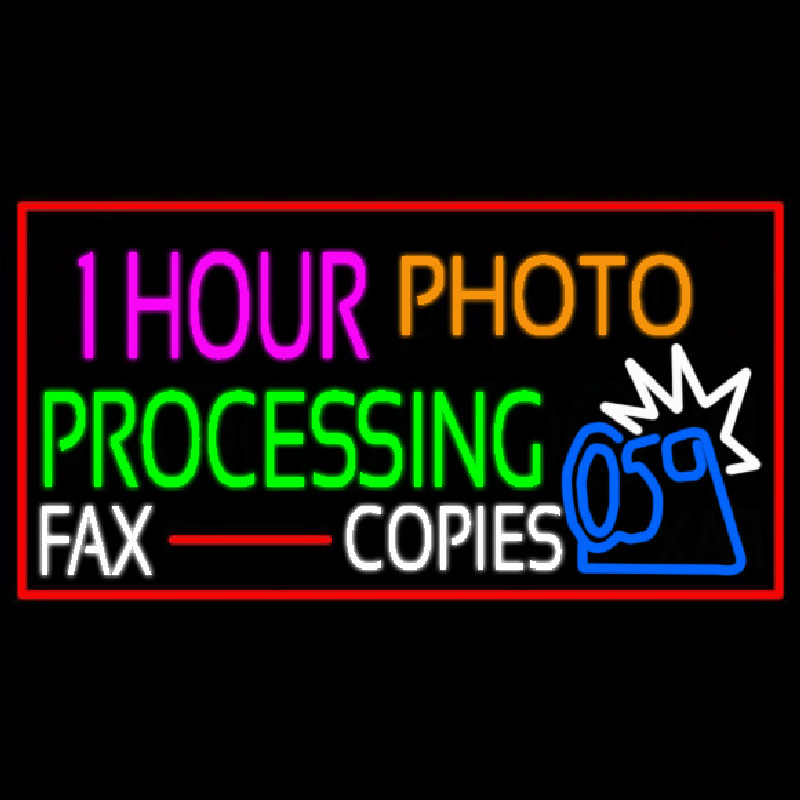 1 Hour Photo Processing Neonreclame