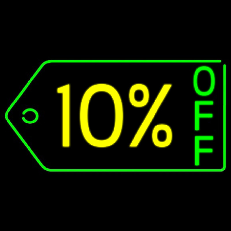 10 Percent Off Neonreclame