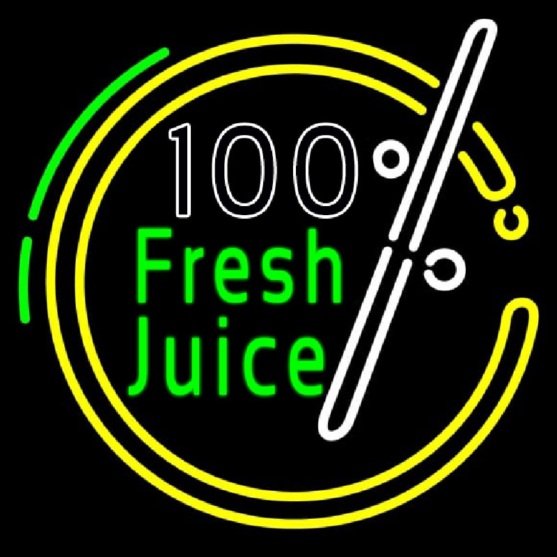 100 Percent Fresh Juice Neonreclame