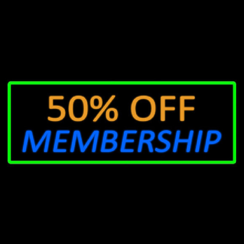 50 Off Membership Neonreclame