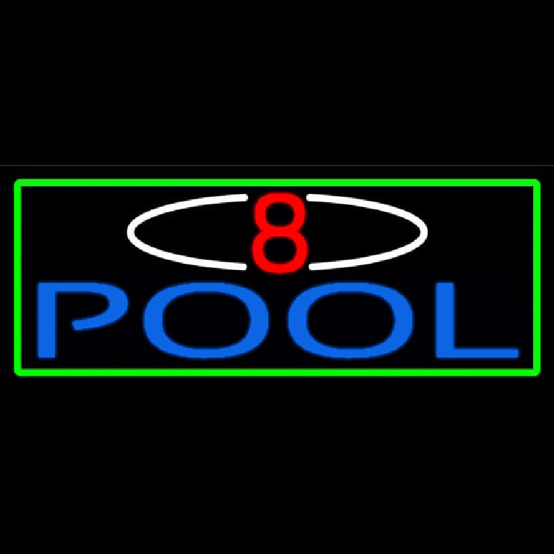 8 Pool With Green Border Neonreclame