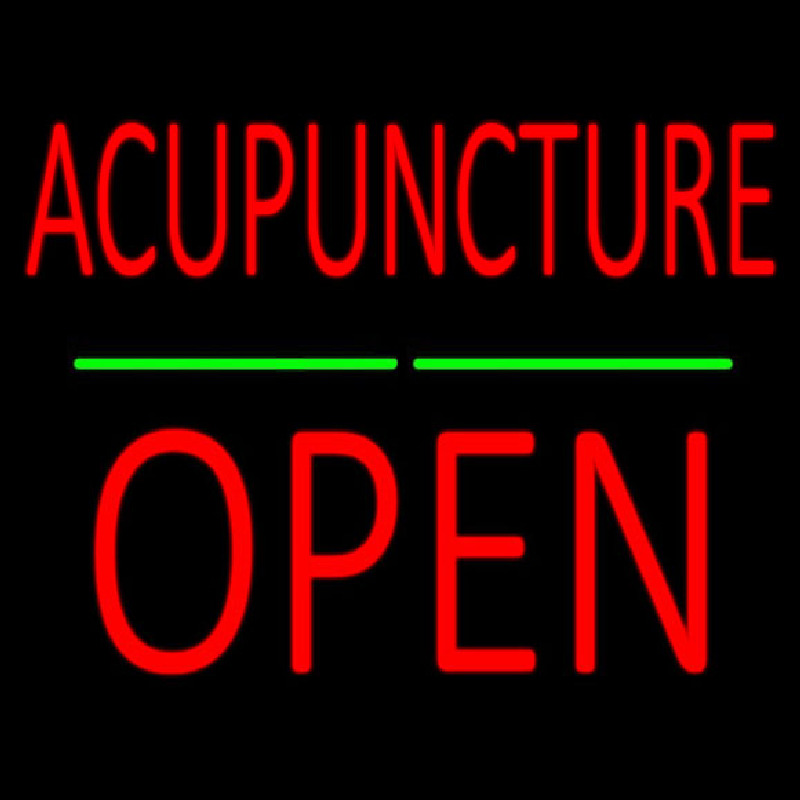 Acupuncture Block Open Green Line Neonreclame