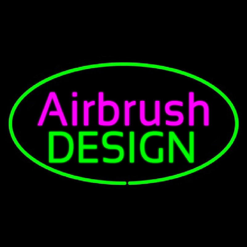 Airbrush Design Oval Green Neonreclame