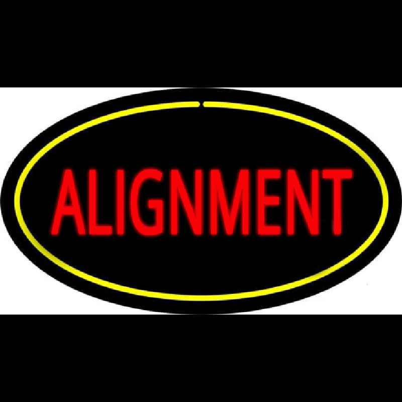Alignment Yellow Oval Neonreclame