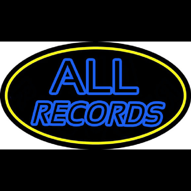 All Records Yellow Border Neonreclame