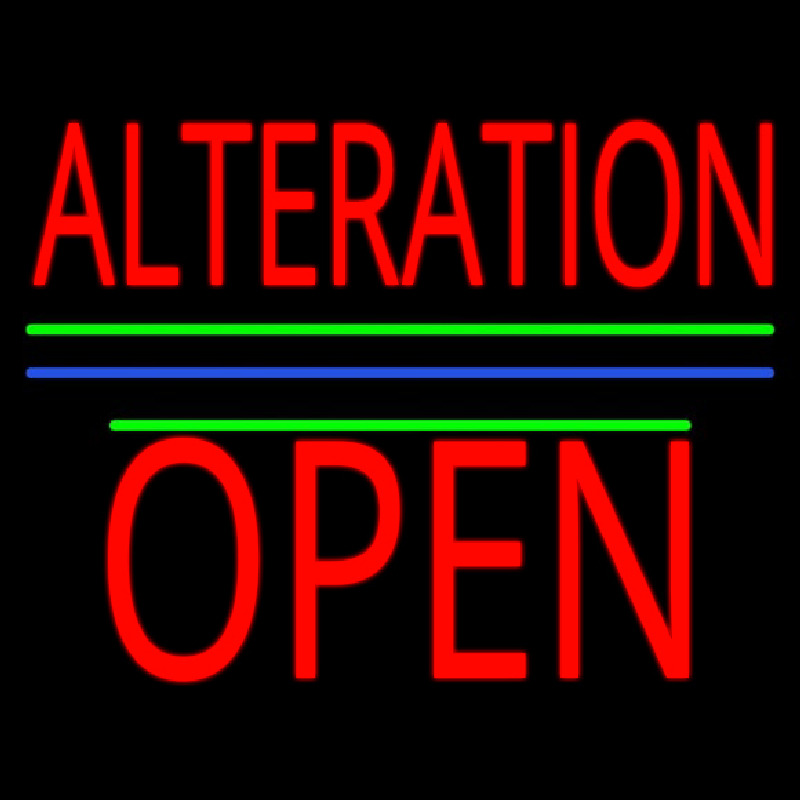 Alteration Block Open Green Line Neonreclame