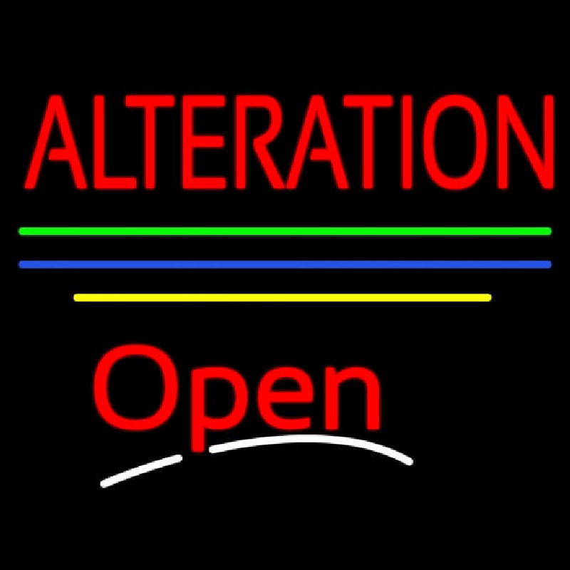 Alteration Open Yellow Line Neonreclame