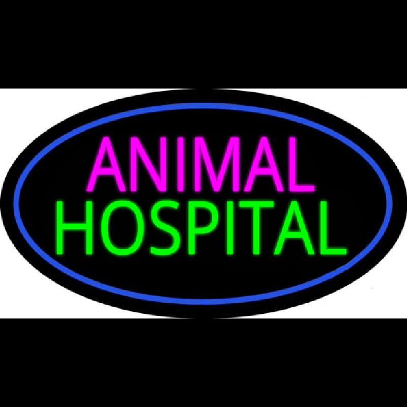 Animal Hospital Blue Oval Neonreclame