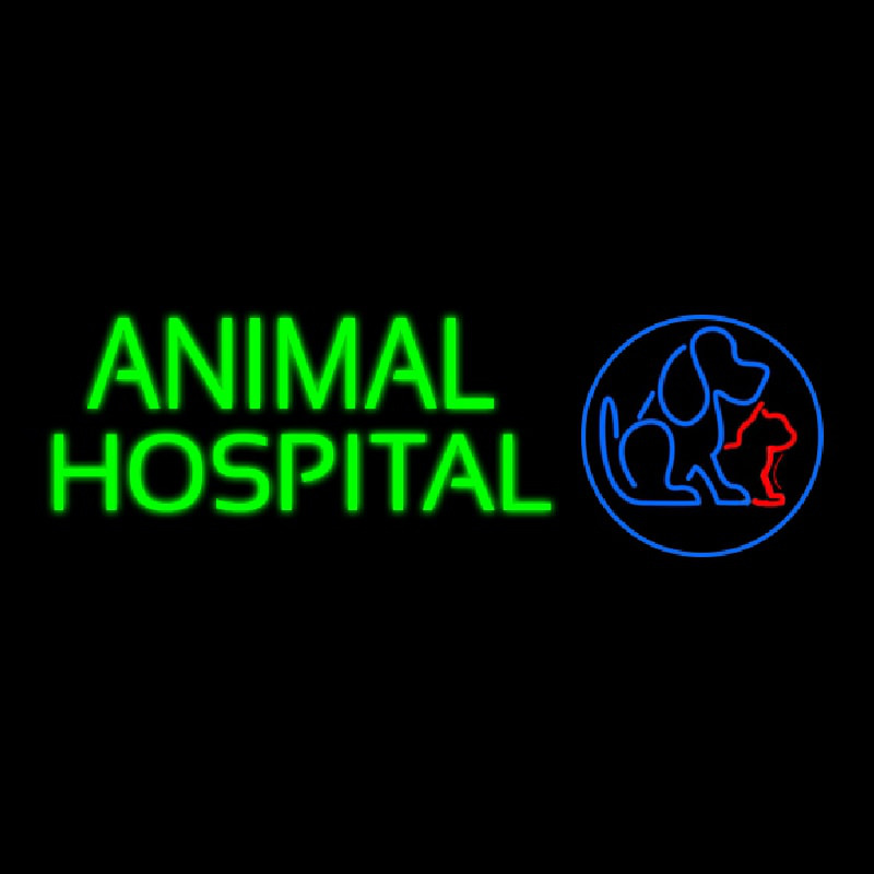 Animal Hospital Dog Cat Logo Veterinary Neonreclame