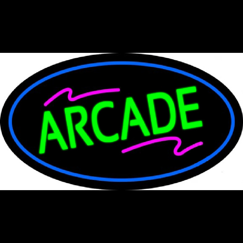 Arcade Oval Blue Neonreclame