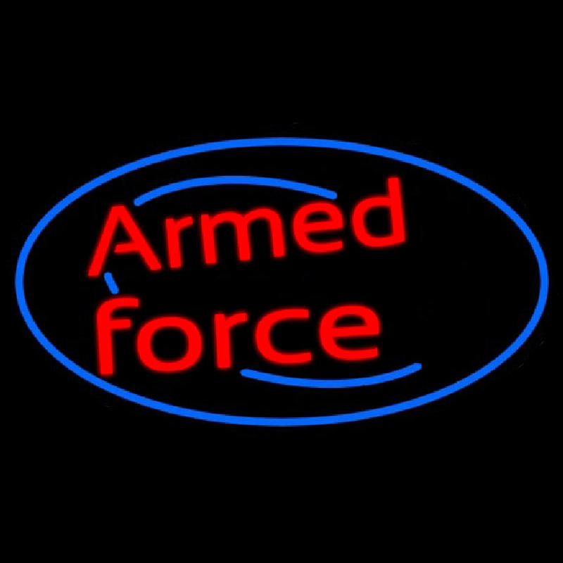 Armed Forces With Blue Round Neonreclame