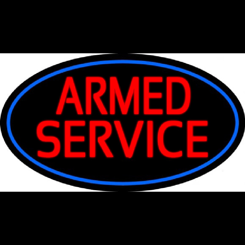 Armed Service With Blue Round Neonreclame