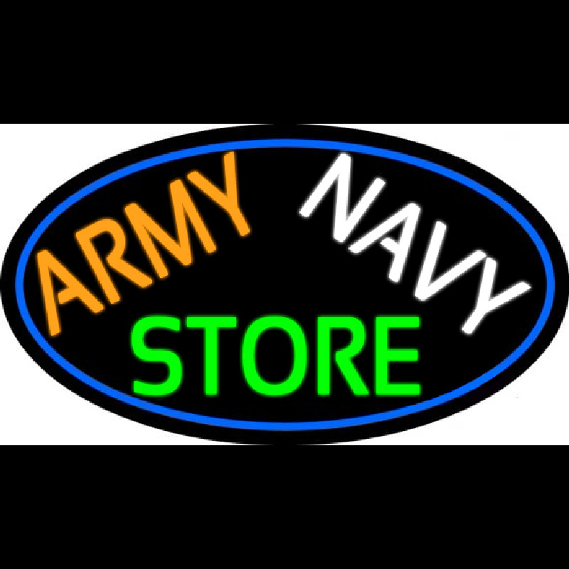 Army Navy Store With Blue Border Neonreclame