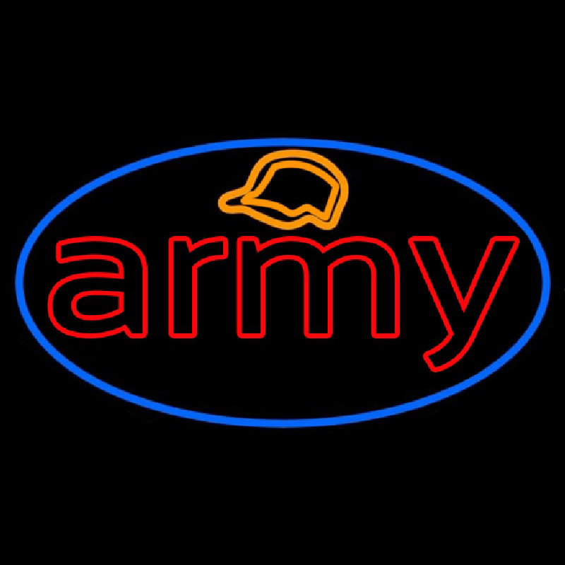 Army With Blue Round Neonreclame