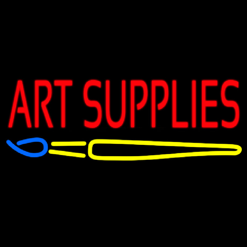 Art Supplies With Brush Neonreclame