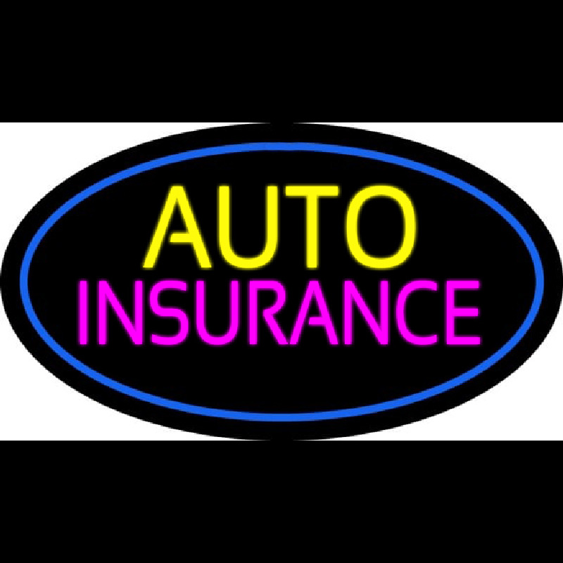 Auto Insurance Blue Oval Neonreclame