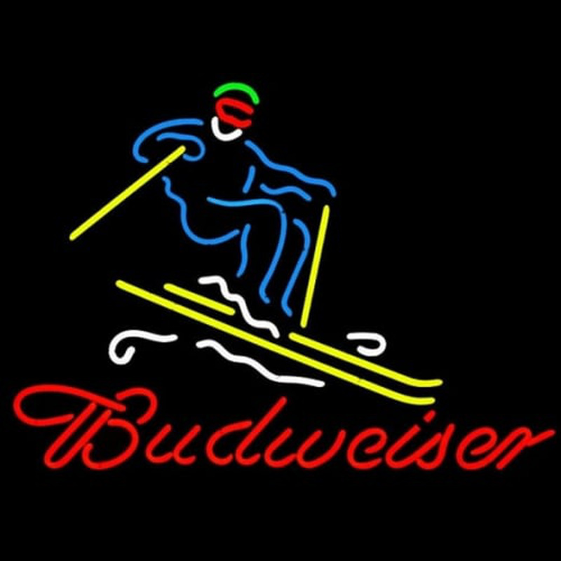 BUDWEISER DOWNHILL SKIER HANDCRAFTED Neonreclame