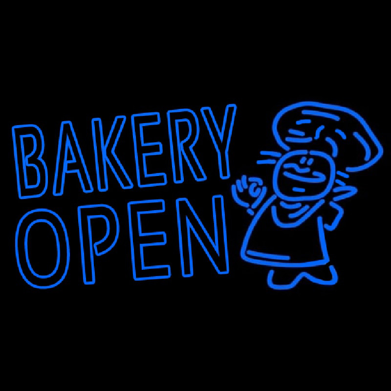 Bakery Open With Man Neonreclame