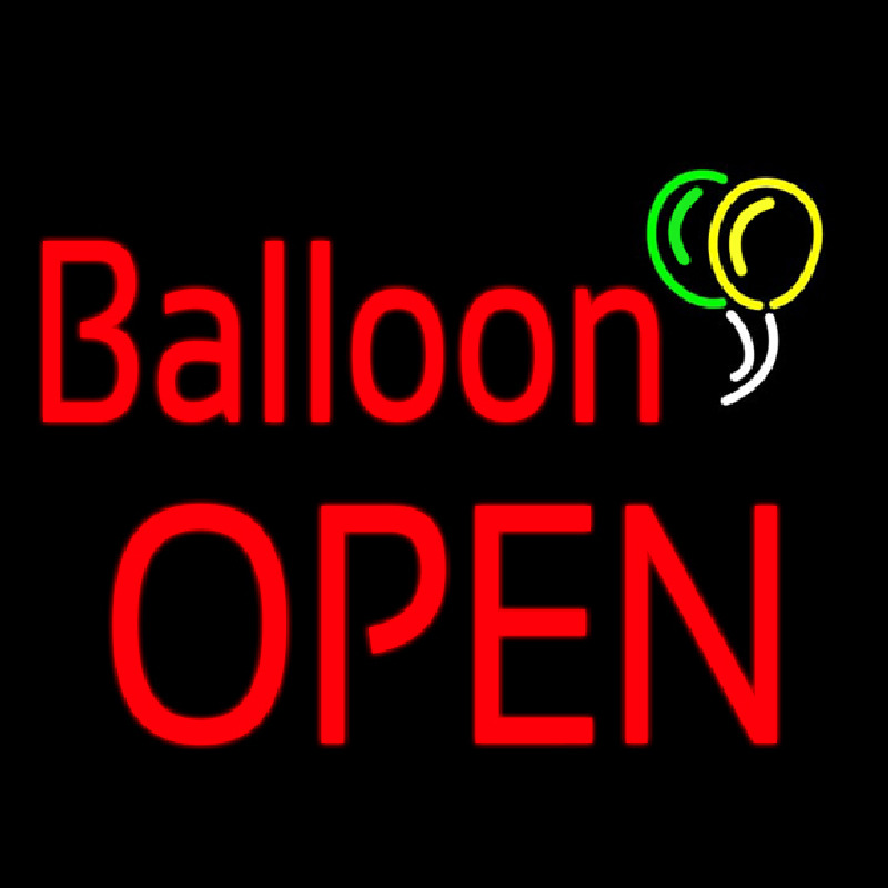 Balloon Block Open Neonreclame