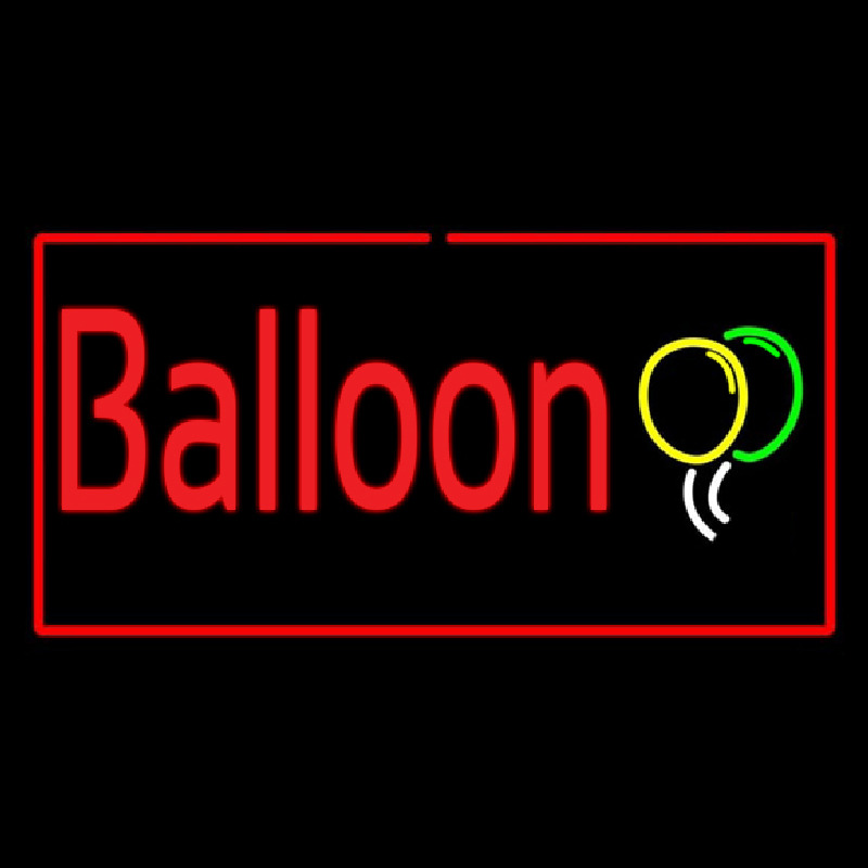 Balloon Rectangle Red Neonreclame