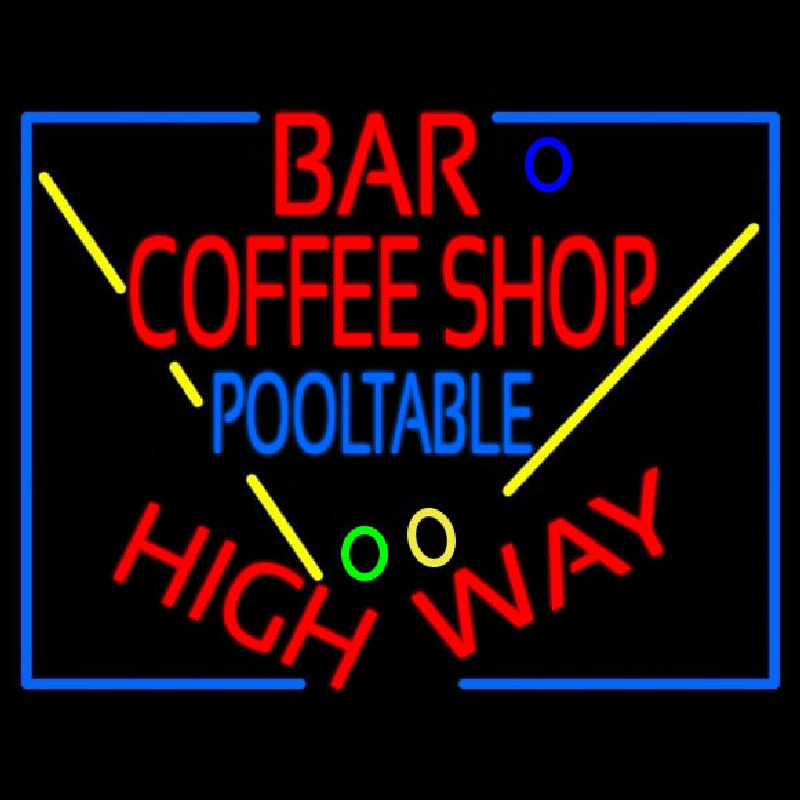 Bar Coffee Shop Pool Table Neonreclame