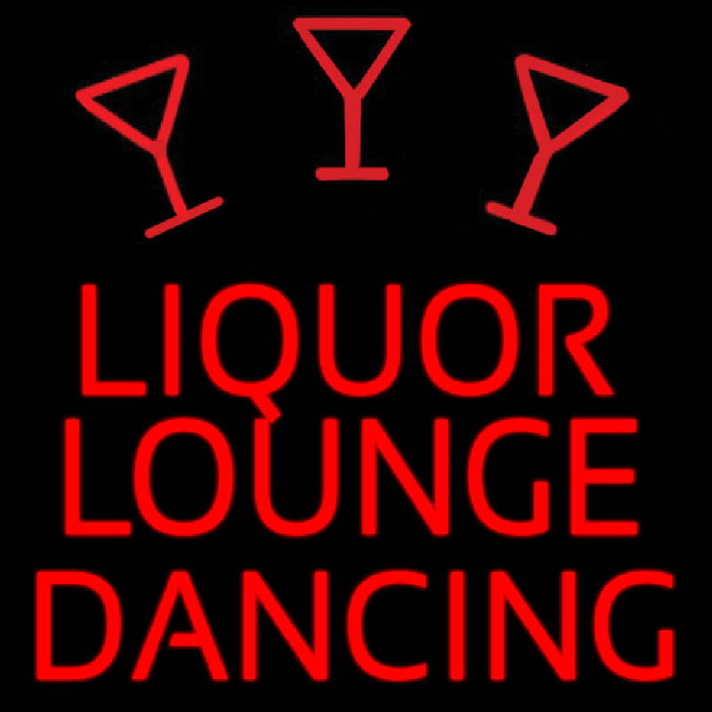 Bar Liquor Lounge Dancing With Wine Glasses Neonreclame