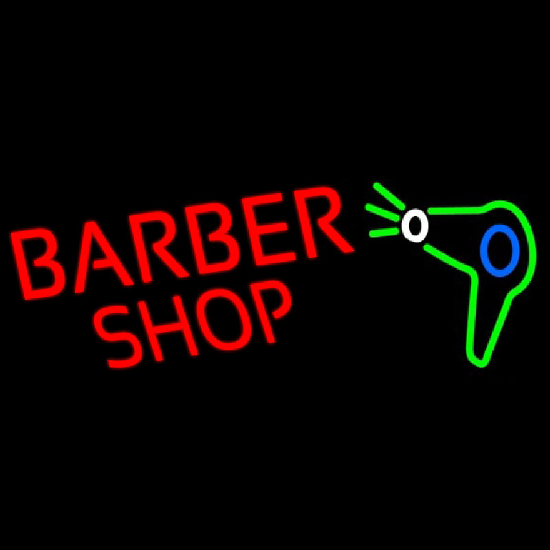Barber Shop With Dryer And Scissor Neonreclame
