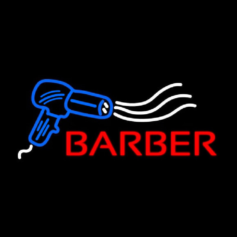 Barber With Dryer Logo Neonreclame