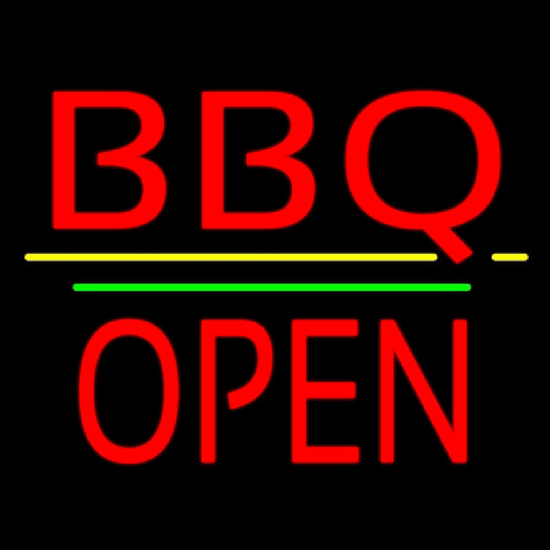 Bbq Block Open Green Line Neonreclame