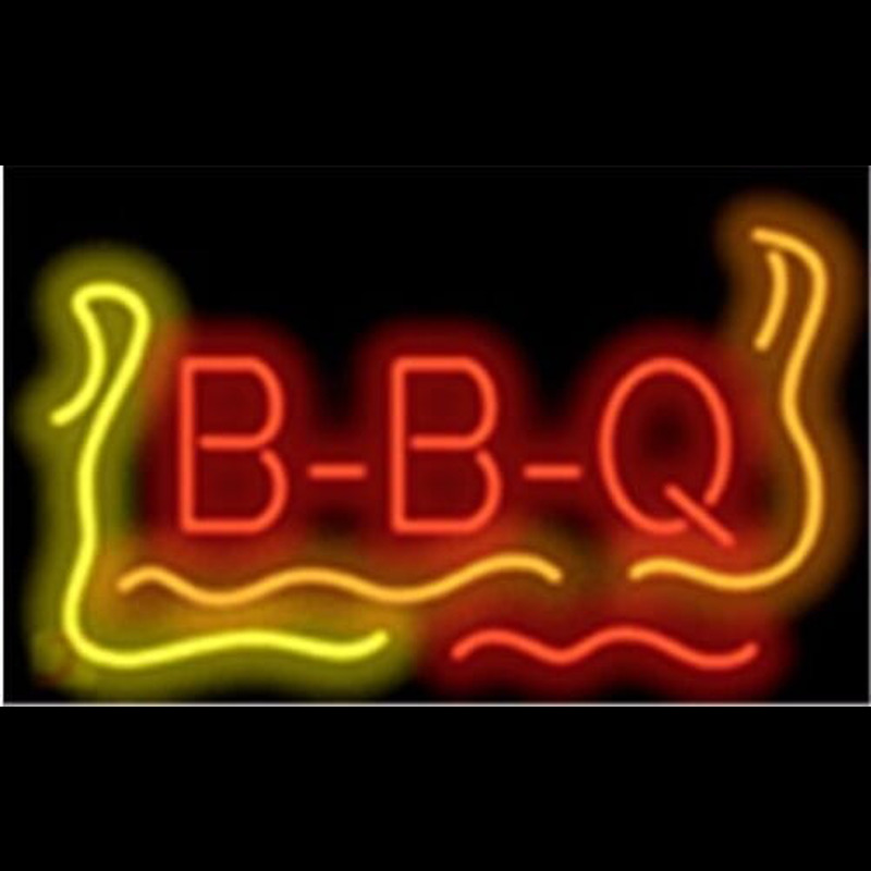 Bbq Flame Barbeque Restaurant Neonreclame