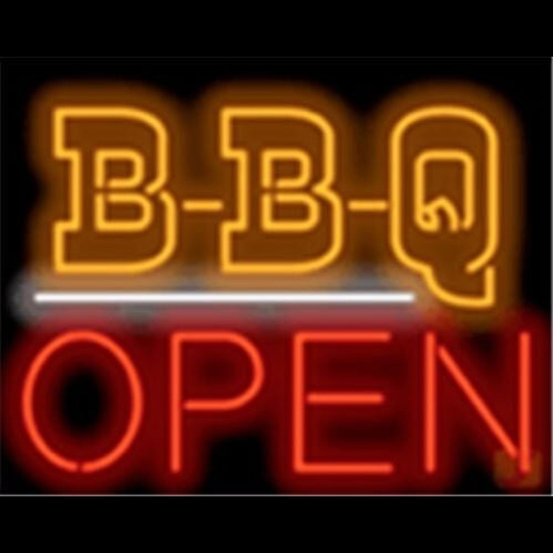 Bbq Open Barbeque Restaurant Board Neonreclame