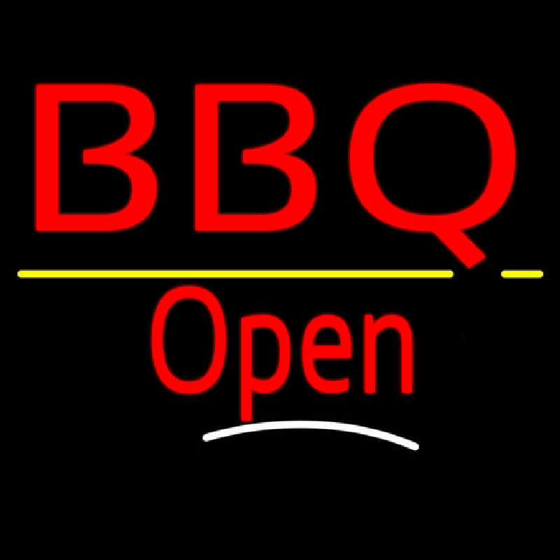 Bbq Open White Line Neonreclame