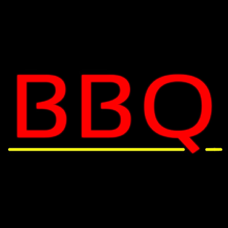 Bbq With Yellow Line Neonreclame
