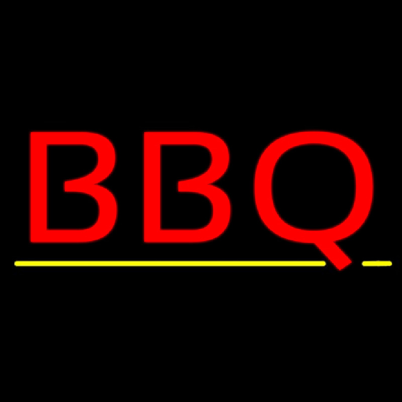 Bbq With Yellow Line Neonreclame