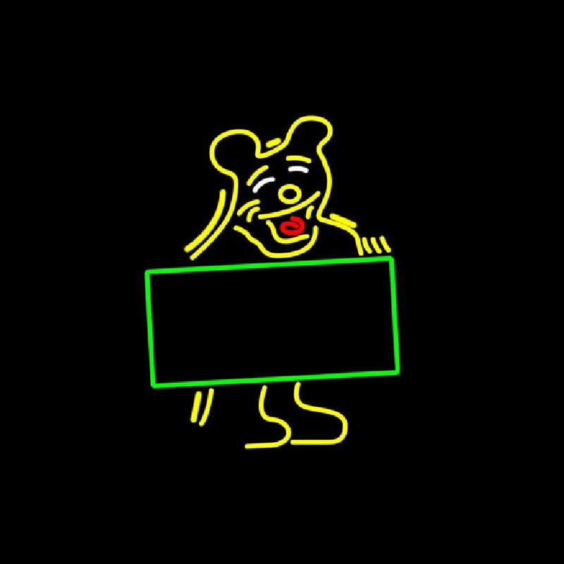 Bear With Sign Board Neonreclame