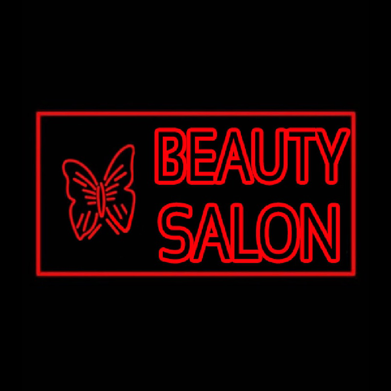 Beauty Salon With Butterfly Log Neonreclame