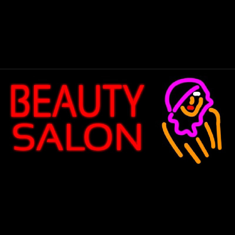 Beauty Salon With Girl Neonreclame