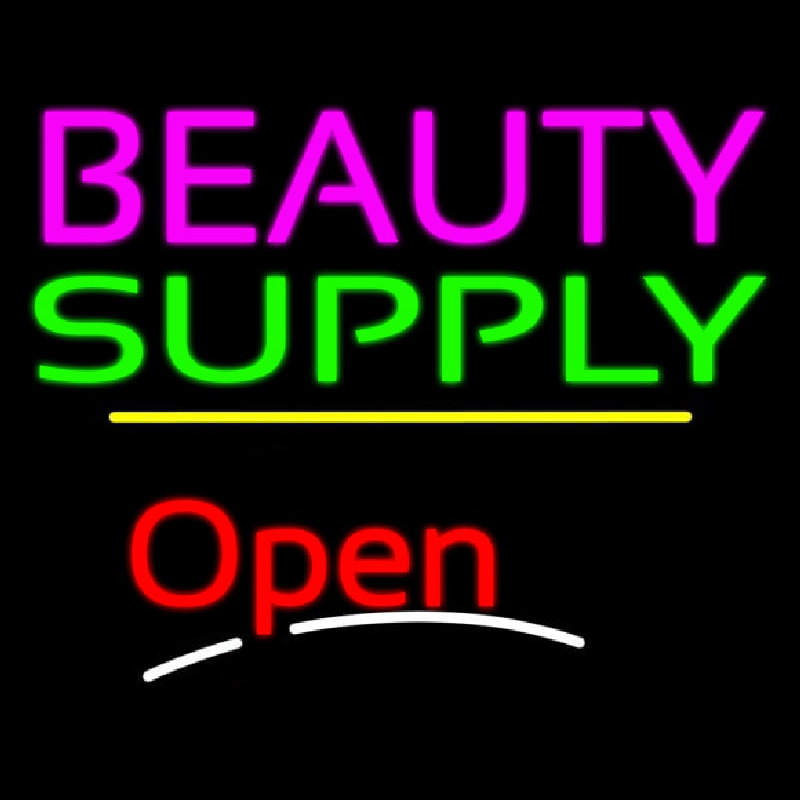 Beauty Supply Open Yellow Line Neonreclame