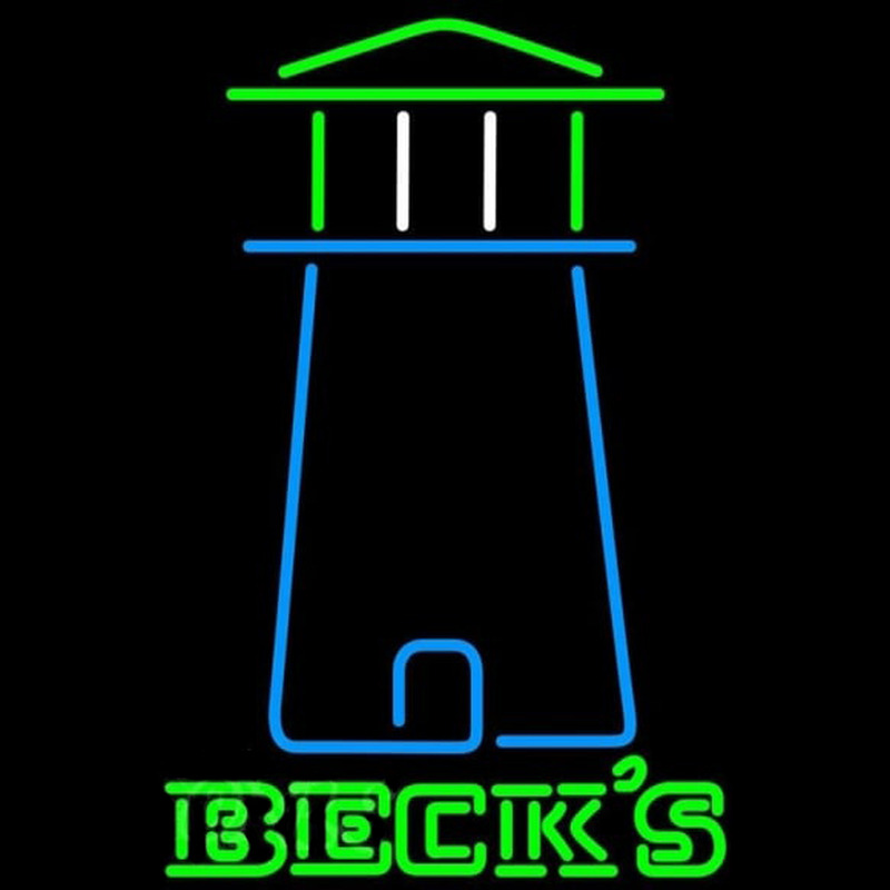 Becks Light House Art Beer Sign Neonreclame