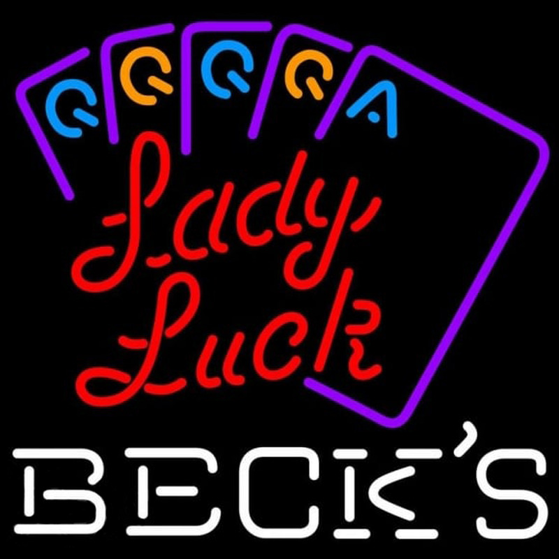 Becks Poker Lady Luck Series Beer Sign Neonreclame