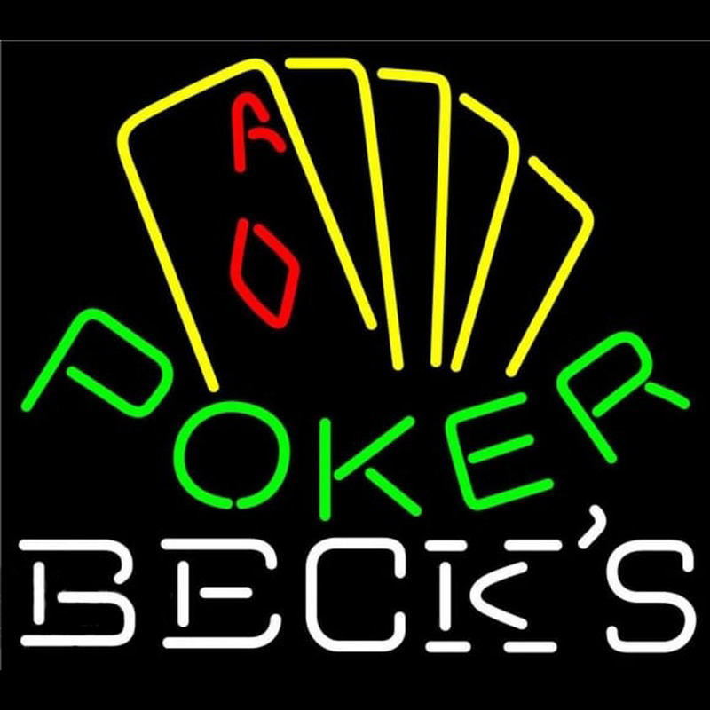 Becks Poker Yellow Beer Sign Neonreclame