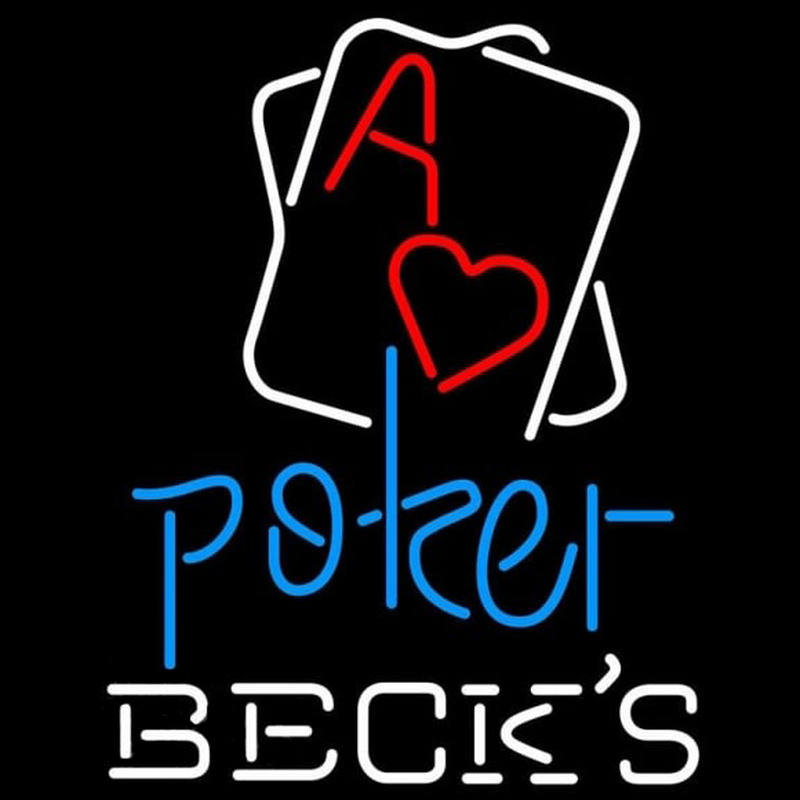 Becks Rectangular Black Hear Ace Beer Sign Neonreclame