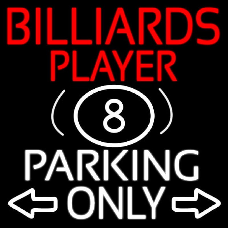 Billiards Player Parking Only Neonreclame