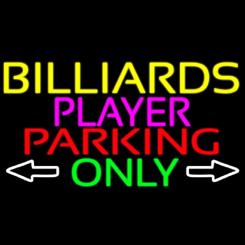 Billiards Player Parking Only Neonreclame