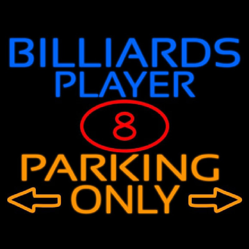 Billiards Player Parking Only Neonreclame