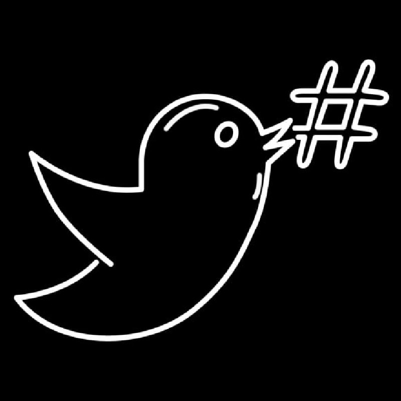 Bird With Hashtag Logo Neonreclame