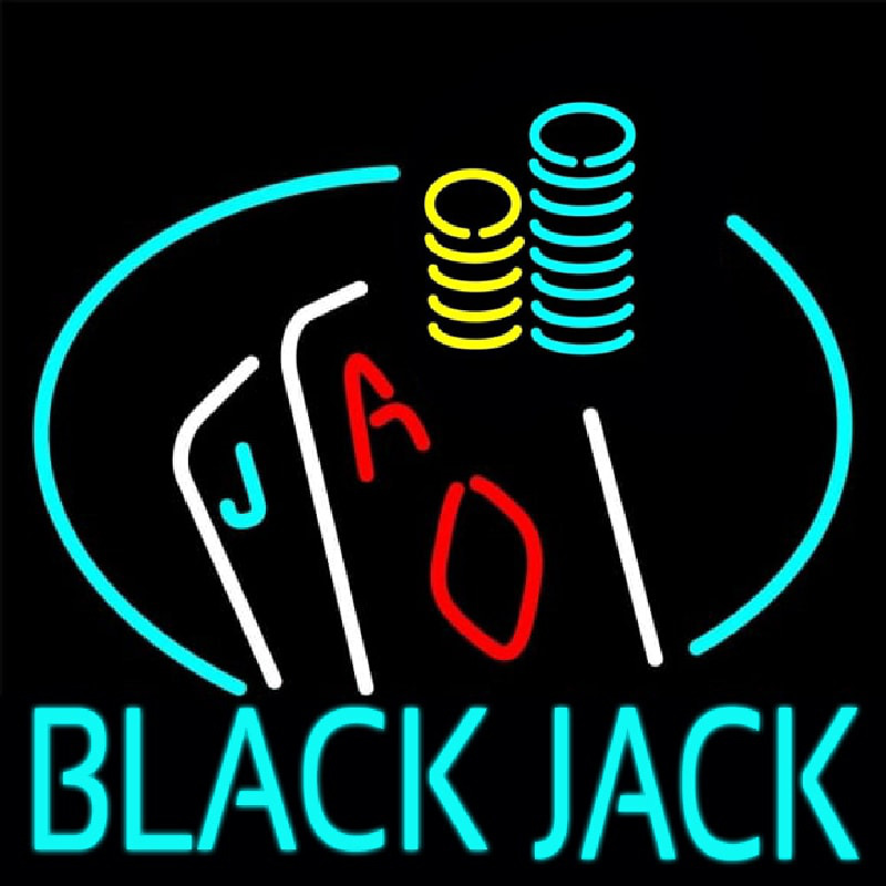 Blackjack With Playing Card Neonreclame