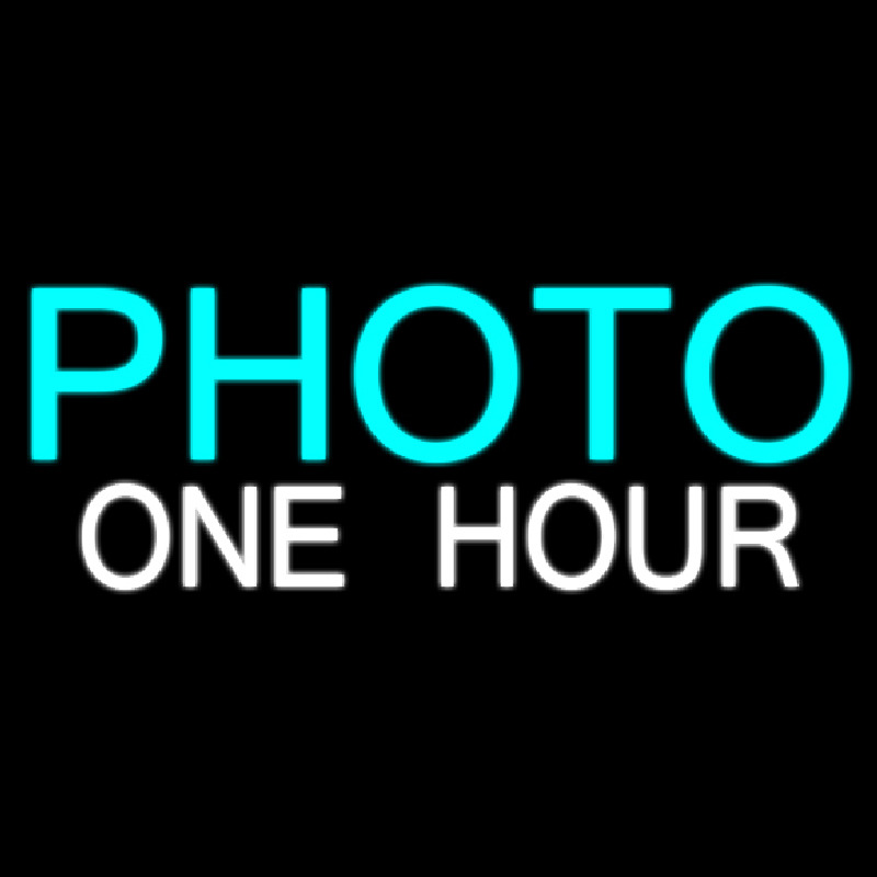 Block Photo One Hour Neonreclame