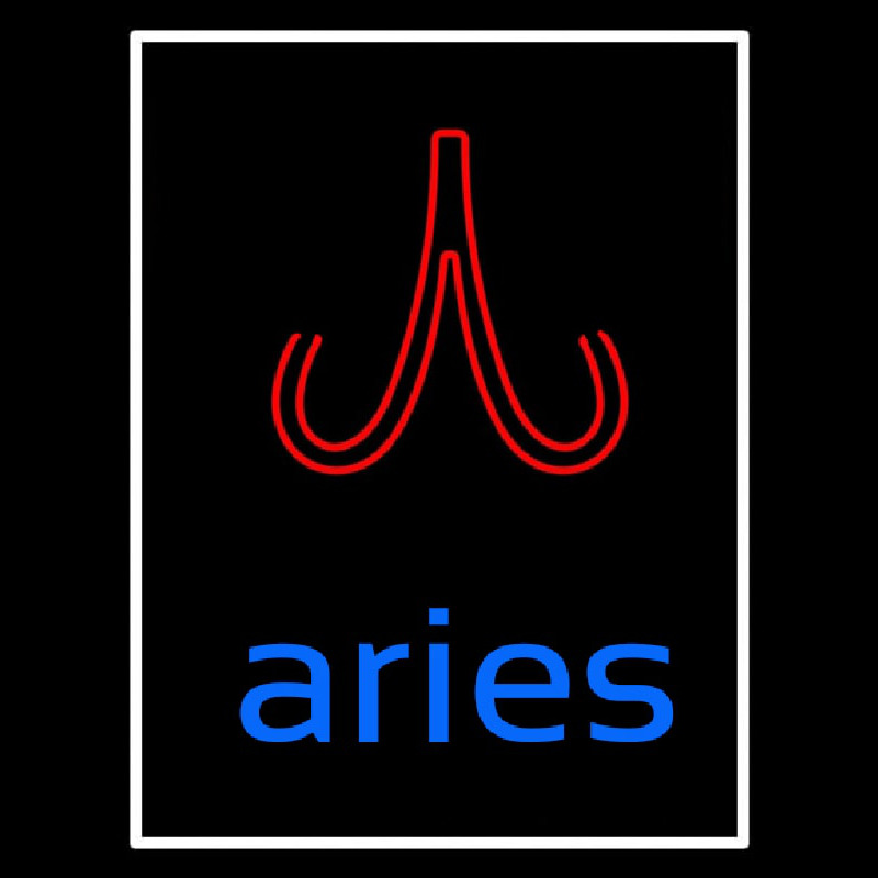 Blue Aries White Border With Red Logo Neonreclame