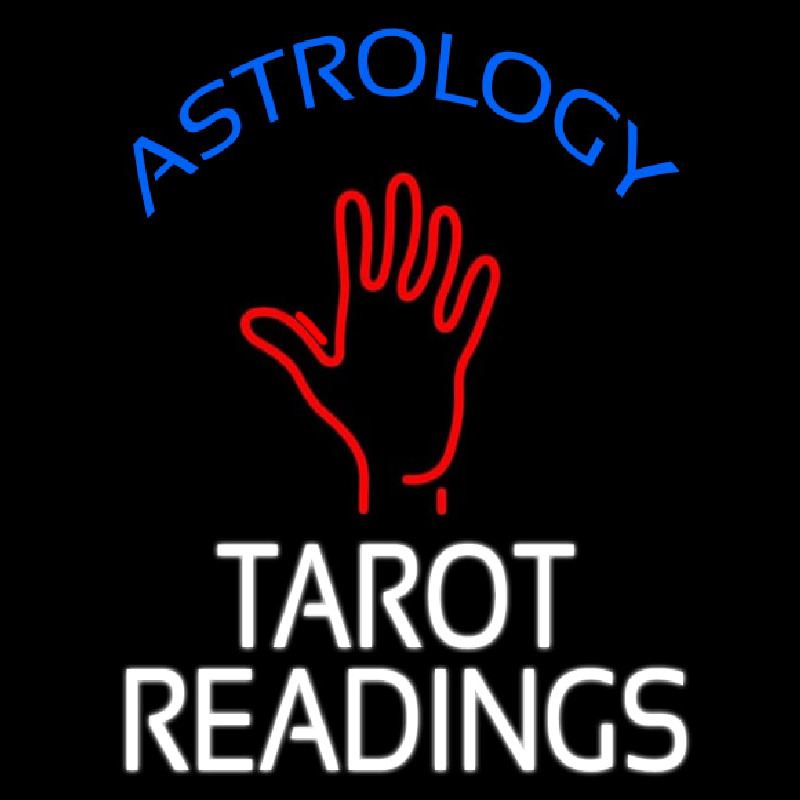 Blue Astrology White Tarot Readings Neonreclame